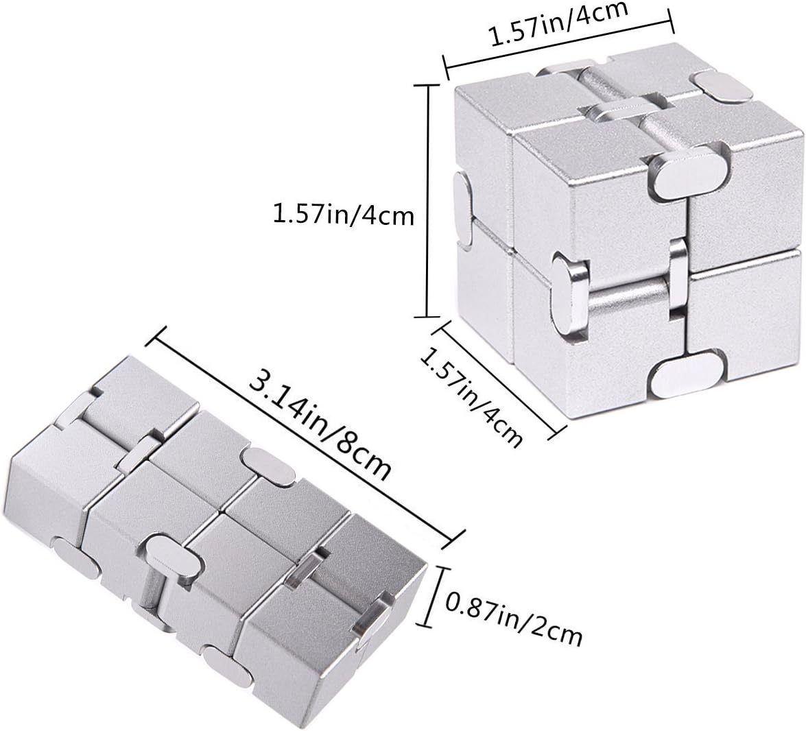 JOEYANK Fidget Cube New Version Fidget Finger Toys - Metal Infinity Cube Prime for Stress and Anxiety Relief/ADHD, Ultra Durable Sensory Gifts for Adults and Teens Kids