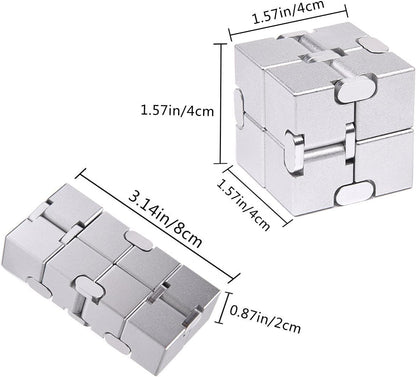 JOEYANK Fidget Cube New Version Fidget Finger Toys - Metal Infinity Cube Prime for Stress and Anxiety Relief/ADHD, Ultra Durable Sensory Gifts for Adults and Teens Kids