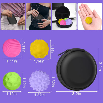 BUSOHA Silicone Fidget Balls - 4 Pack Fidget Toys Adults Sensory Toys Stress Balls for Adults Teens Gifts for Calming,Autism and ADHD Office