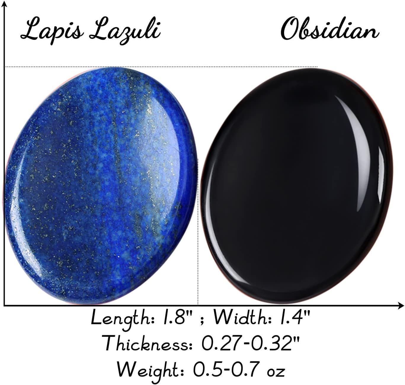 2PCS Worry Stone for Anxiety Tigers Eye Amethyst Healing Crystals Hand Thumb Stones Pocket Gemstones Meditation Accessories Oval Crystal Natural Relax Palm Stone Anxiety Relief Items Stocking Stuffers
