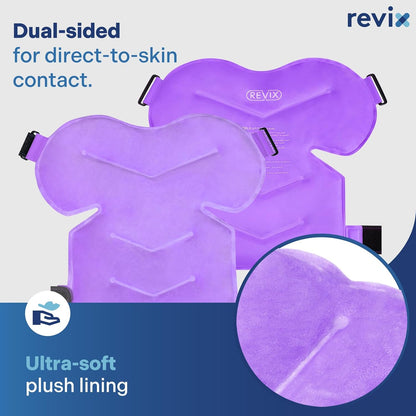 REVIX Shoulder Ice Pack for Rotator Cuff Cold Therapy, Arm Gel Ice Pack for Injuries Reusable, Flexible Cold Compression Wrap for Post-Workout Recovery, Fatigue and Shoulder Discomfort, Blue