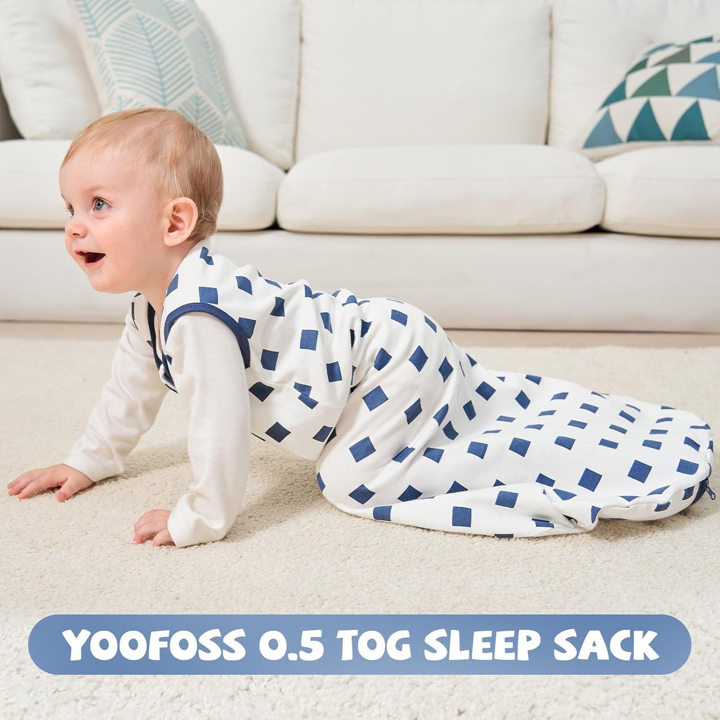 Yoofoss Baby Sleep Sack Baby Wearable Blanket 100% Cotton 2-Way Zipper Toddler Sleeping Sack