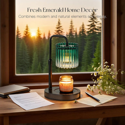 Candeldo Candle Warmer Lamp with Timer: Black Candle Warming Lamp Height Adjustable Wax Melt Warmer Dimmable Modern Farmhouse New Home Bedroom Decor Mothers Day Housewarming Gift for Women