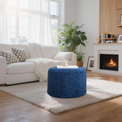 Round Pouf Ottoman 20 x 20 x 14 Inches Boho Poof Home Decor Floor Pouffe Ottoman Foot Rest for Couch Sofa Bean Bag Chairs Living Room Bedroom (Green)