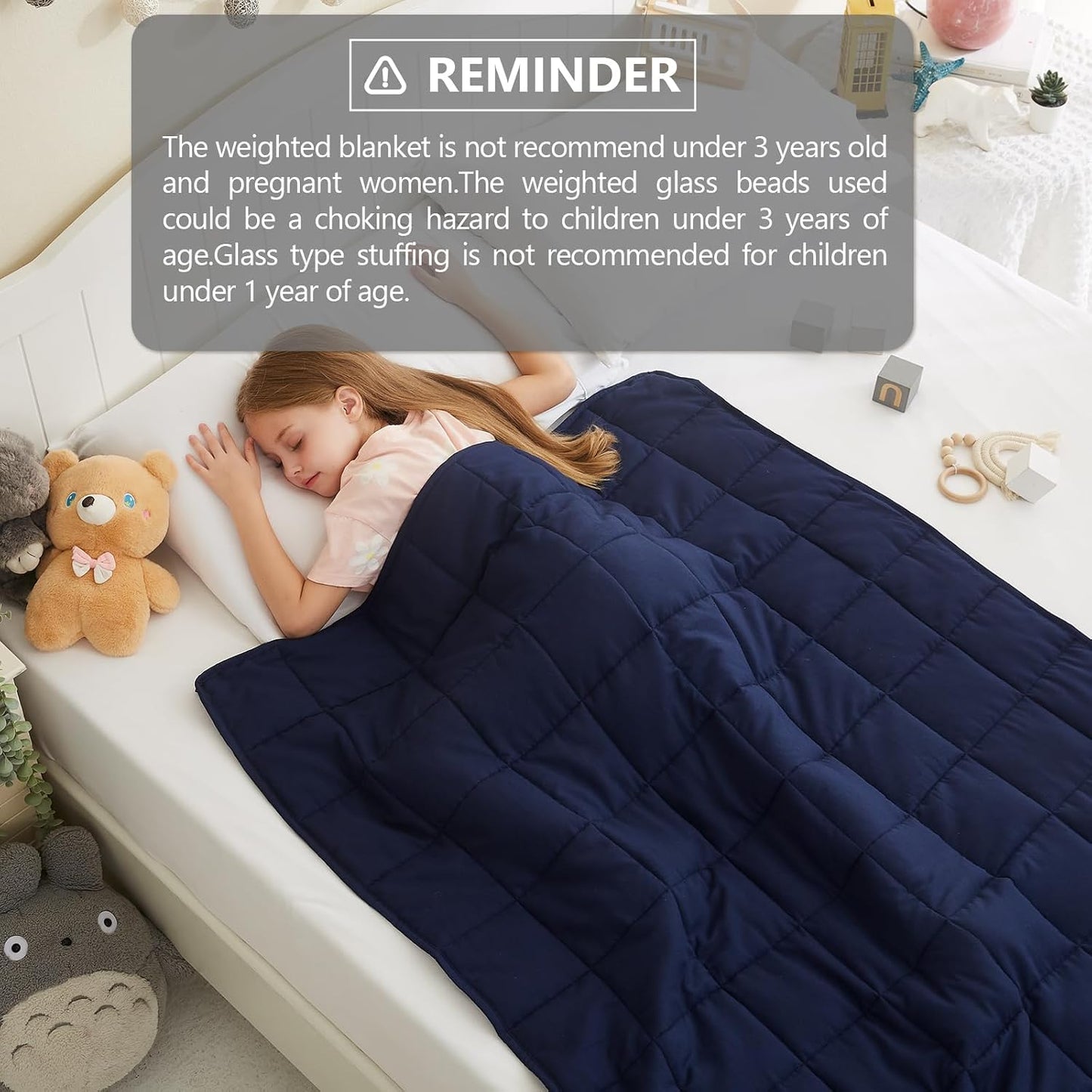 L'AGRATY Weighted Lap Pad 7lb: Small Weighted Blanket for Adults - Cooling Portable Travel Blanket for Relaxation Sleeping - Washable All-Season (29" x 24")