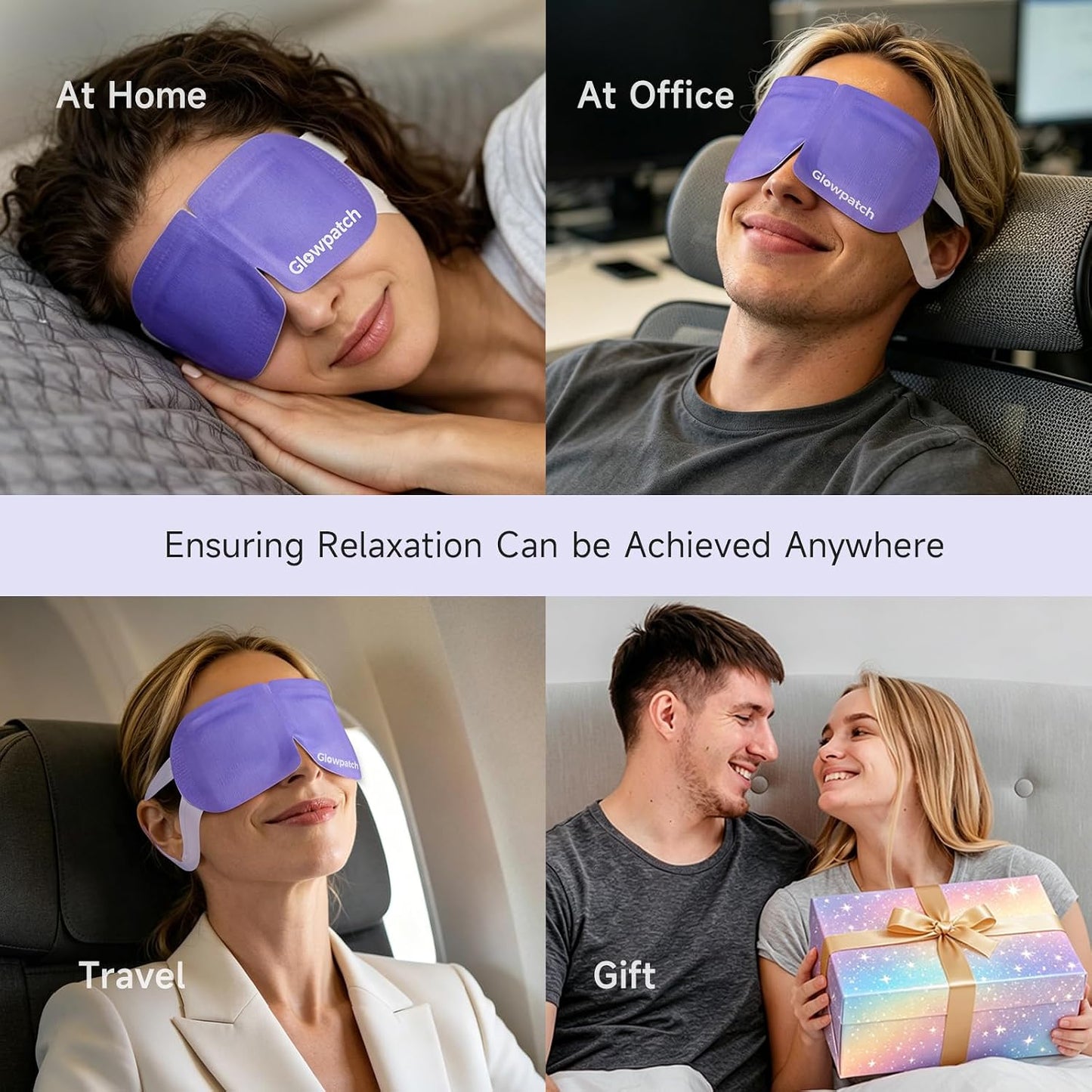 16 Pack Steam Eye Masks for Dry Eyes, Self Heating Warm Compress for Eyes Fatigue & Puffiness Relief, Disposable Heated Eye Mask for Spa & Travel, Gift for Women and Men - Unscented