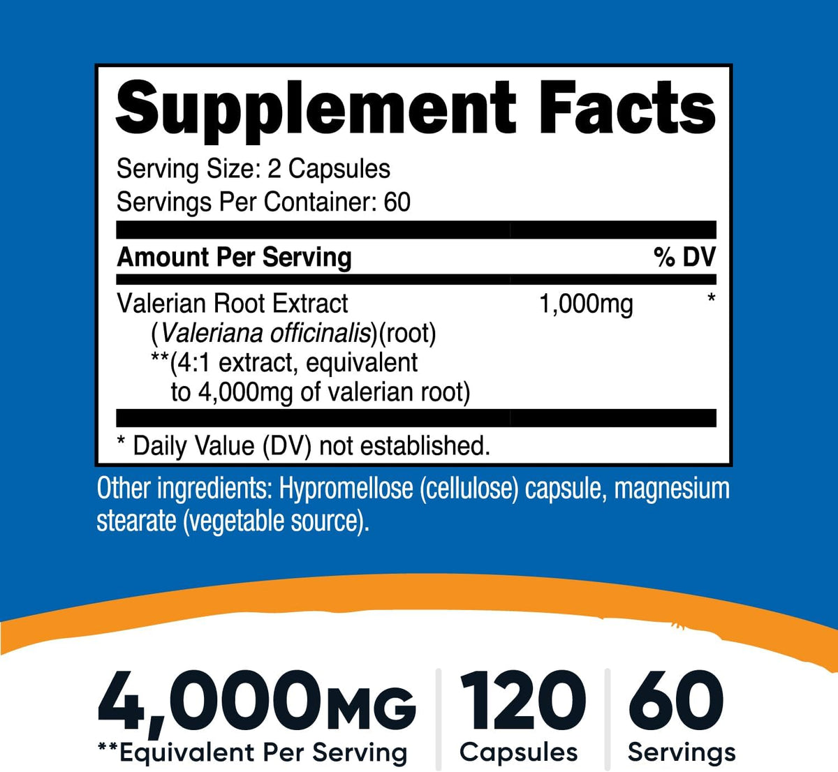 Nutricost Valerian Root Extract 120 Capsules for 60 Servings Per Bottle