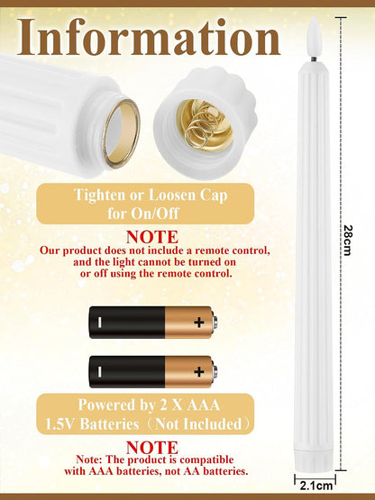 Treela 72 Pcs Flameless LED Taper Candles Battery Operated Candles Bulk 11 Inch Flickering Fake Candlesticks with Warm Light for Valentines Day Church Wedding Party Battery Not Included(Classic,Ivory)