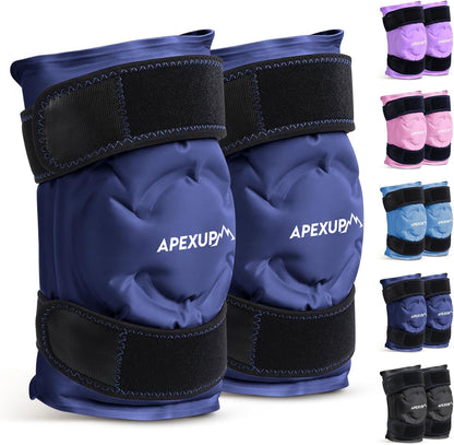 APEXUP Ice Pack for Knee Pain Relief, Large Reusable Wrap After Surgery, Flexible Gel Cold Pack for Injuries, Pain Relief for Back, Shoulder, Elbow, Ankle and Leg (Blue, L, 1PK)