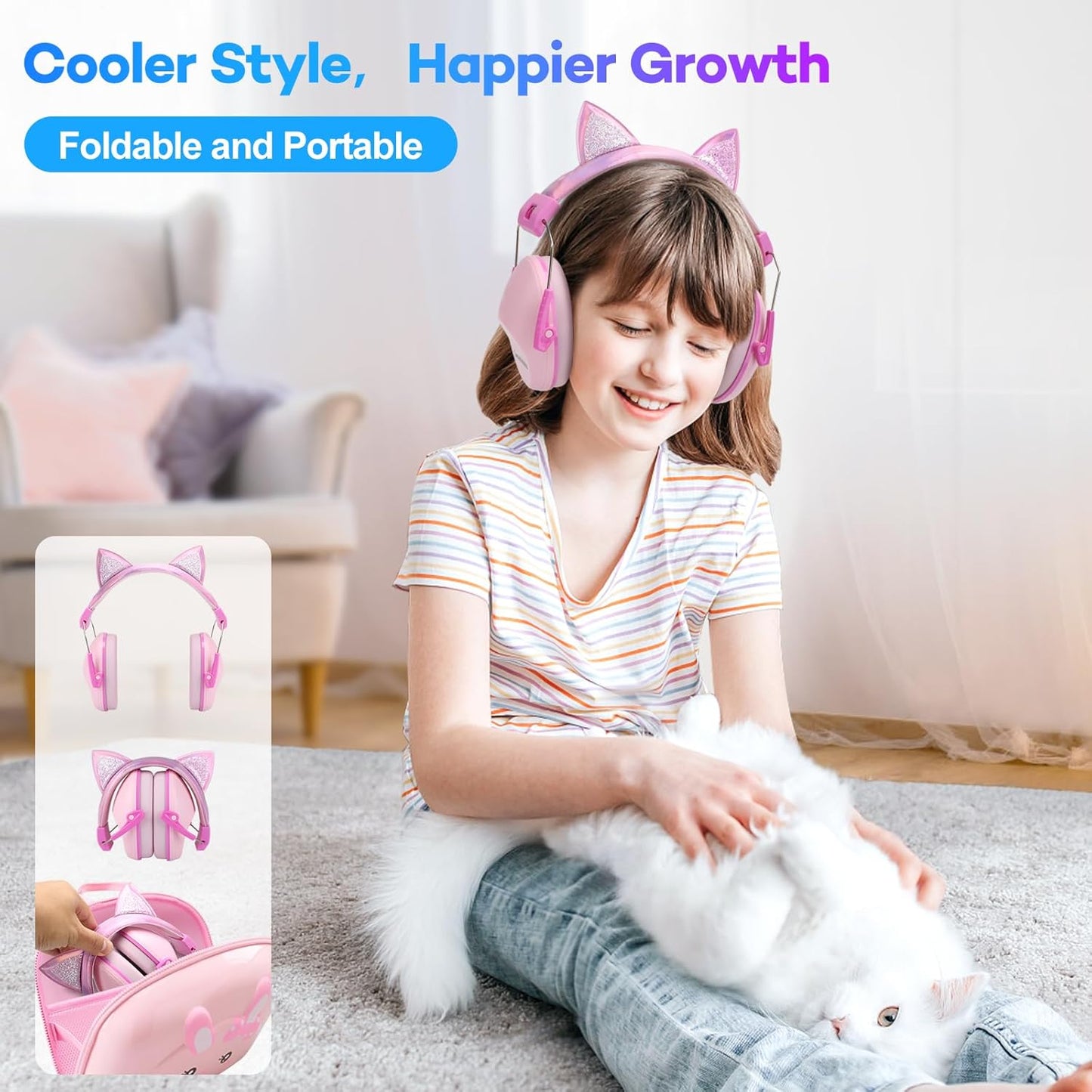 Noise Cancelling Headphones for Kids, Kids Ear Protection 28dB SNR Noise Reduction Ear Muffs for Toddler/Children, Noise Cancelling Headphones Hearing Protection for Fireworks/Monster Truck