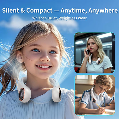 𝟐𝟎𝟐𝟔 𝐔𝐩𝐠𝐫𝐚𝐝𝐞 BNBZ Portable Neck Fan,6000mAh Rechargeable Wearable Fan with LED Display,4 Speeds,Up to 15H Runtime,Quiet 360° Airflow Hands-Free Personal Fan for Travel,Work,Gym &Outdoor Use