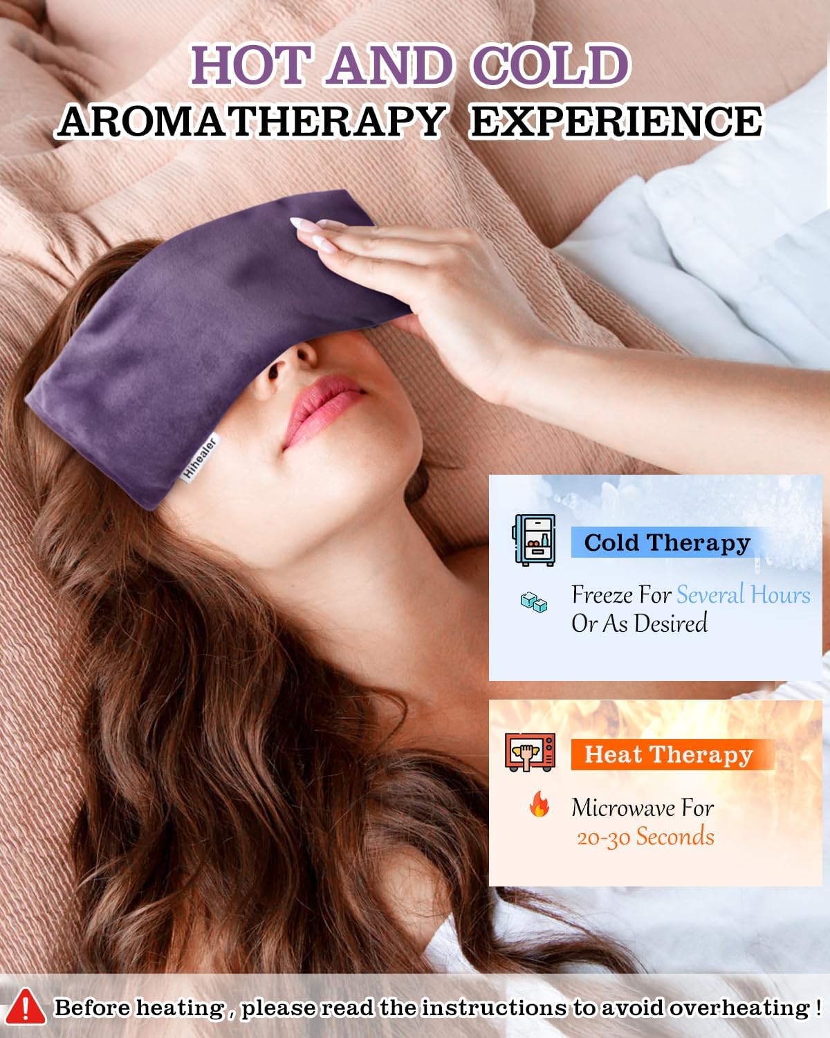 Hihealer Weighted Eye Mask for Sleeping, Lavender Eye Pillow for Spa Yoga