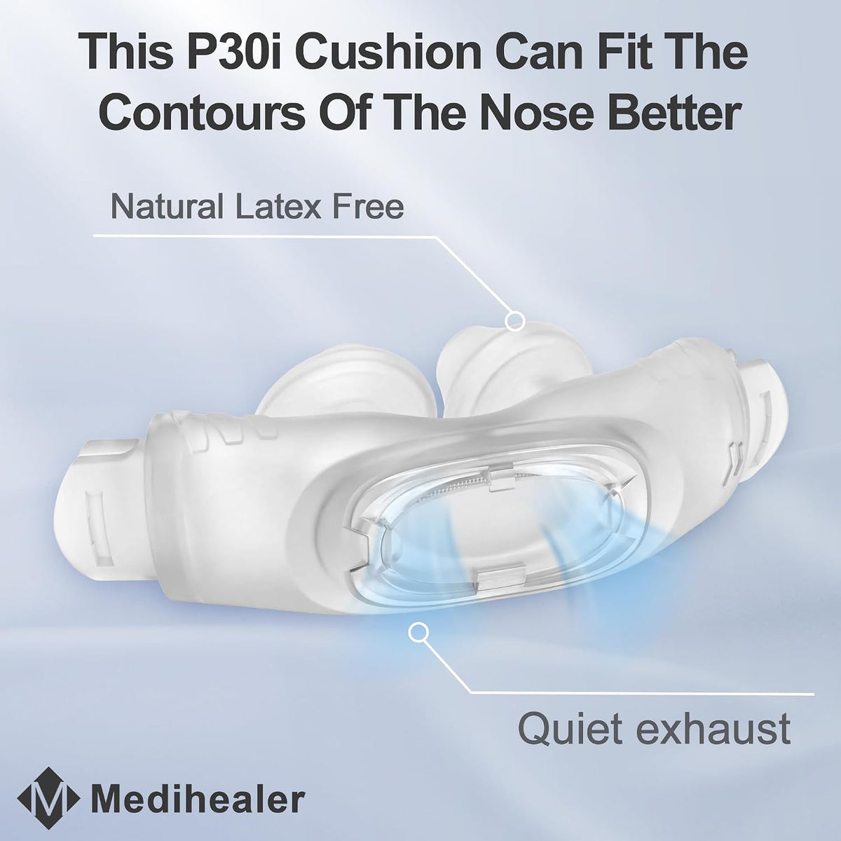 2 Packs Replacement P30i Pillow Cushion(M) for Airfit P30i| Including 2 Pcs Cushion for P30i,Washable and Reusable&Comfortable and Super Soft, Great-Value Supplies by Medihealer