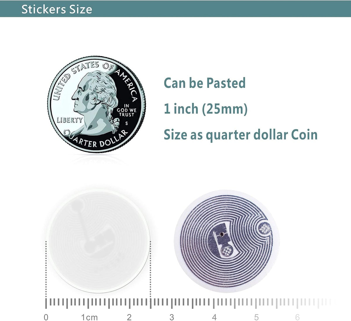 NFC Stickers NFC Tags Sticker NTAG215 NFC Rewritable Black Tags NFC 215 RFID Sticker (25mm) Programmable NFC Tag 504 Bytes Compatible with iPhone and All Other NFC Enabled Devices