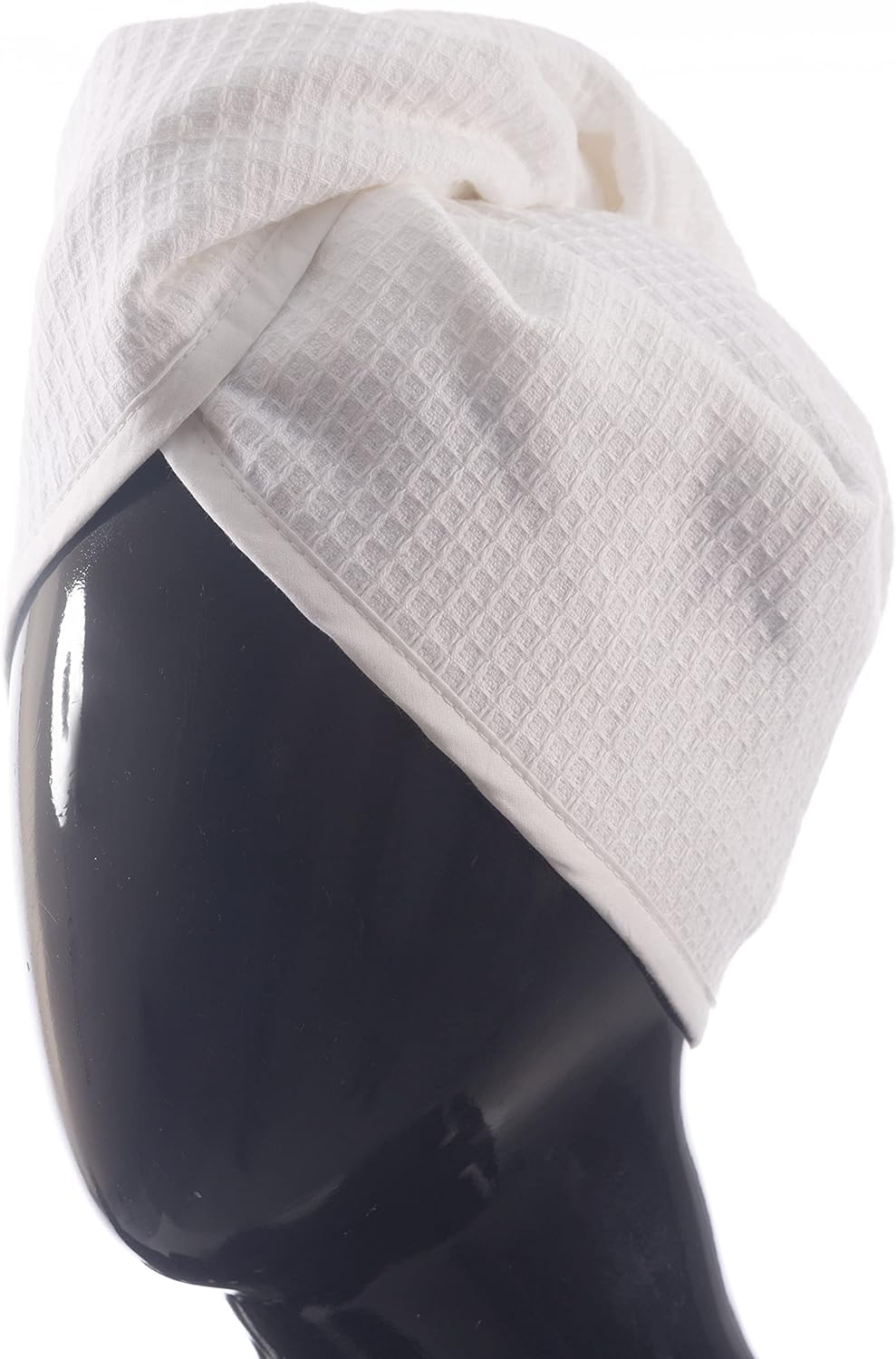 100% Turkish Cotton Hair Towel Wrap for Women,Non Microfiber,400-GSM(Grams per Square Metre),AntiFrizz,Hair Plop Waffle Towels for Curly,Long&Thick Hairs,Turban Head Wrap,1Pack10x26inc