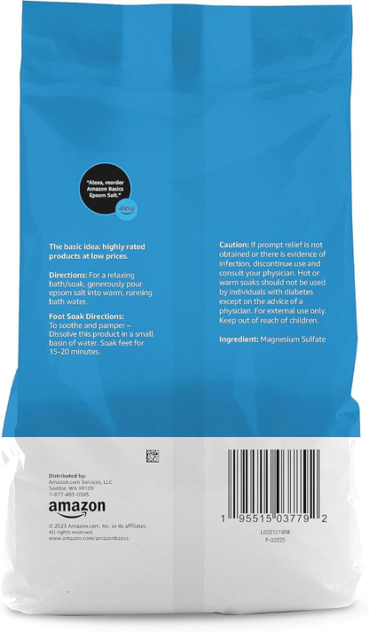 Amazon Basics Epsom Salt Soaking Aid, Lavender Scented, Relax & Relief, Resealable, 3 Pound, 1-Pack (Previously Solimo)