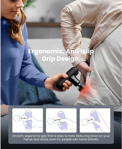BOB AND BRAD Q2 Pro Mini Massage Gun with Heat and Cold, Pocket-Sized Deep Tissue Massager, HSA Portable Percussion Muscle Massager Gun, Ultra Small & Quiet Muscle Massager, FSA Eligible
