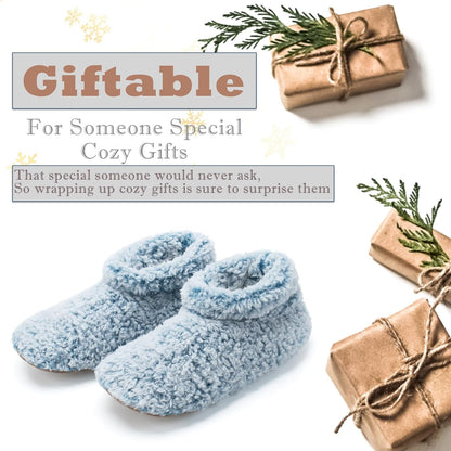 Cozylook Fuzzy Slippers for Women Indoor Soft Sole Slipper Socks with Non Slip Grippers Warm Fluffy