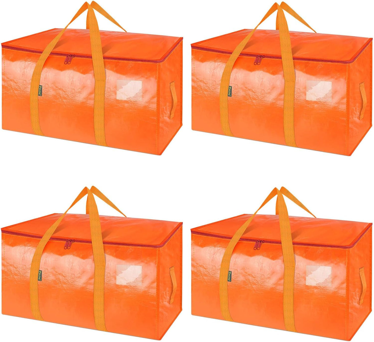 BALEINE Oversized Moving Bags with Reinforced Handles, Heavy-Duty Storage Tote for Clothes, Moving Supplies (Clear)