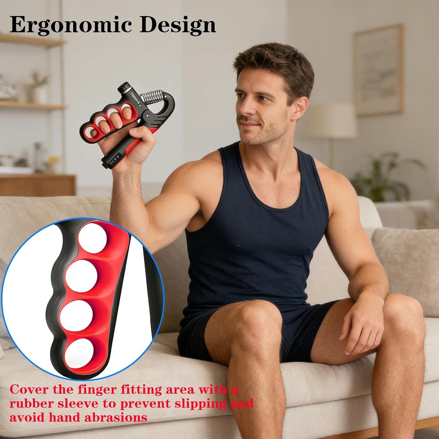 Hand Gripper Strengthener, 11-220LBs Adjustable Resistance Grip Strength Trainer with Counter, Forearm Exerciser for Injury Recovery and Muscle Building