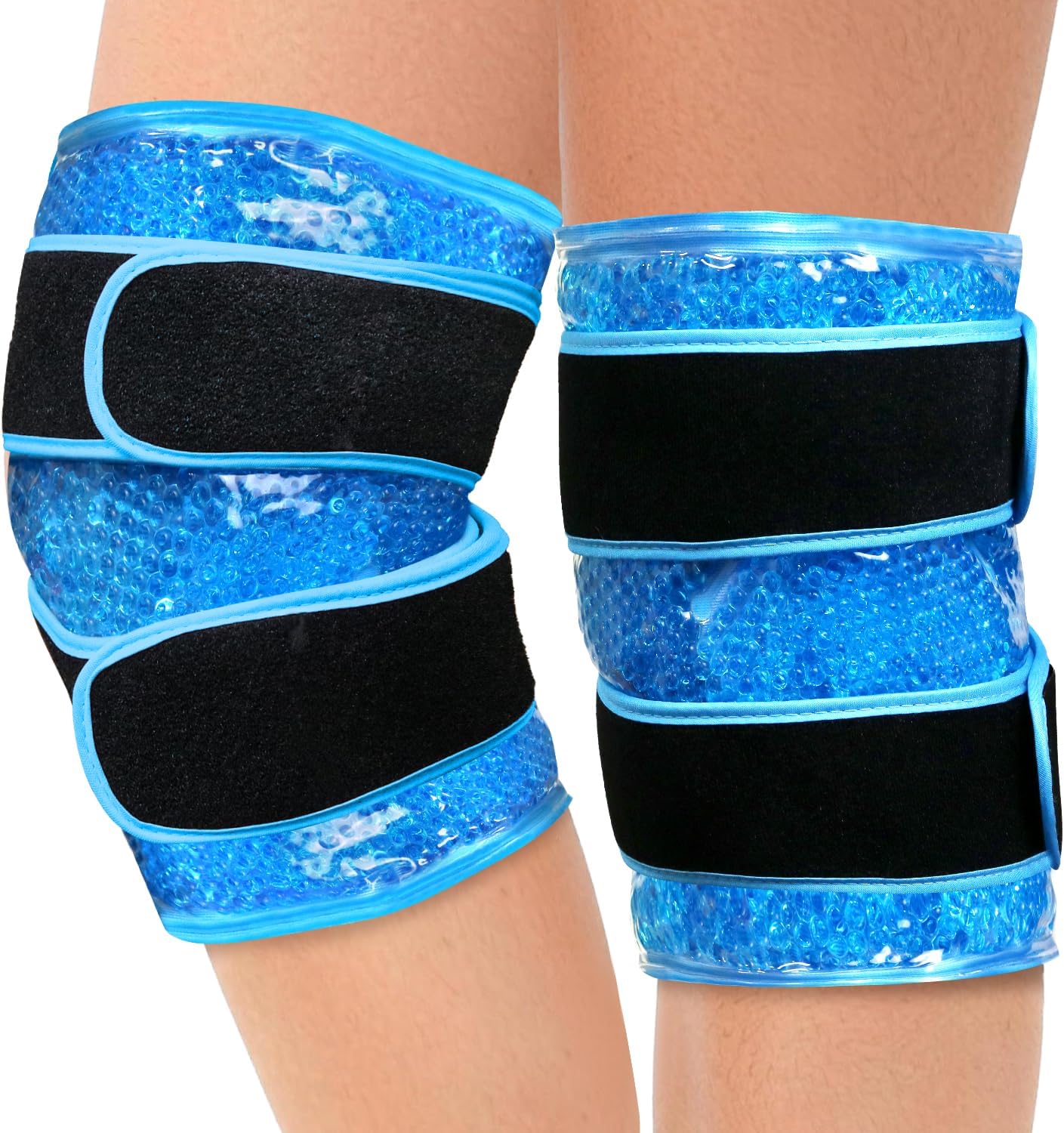 Knee Ice Pack Wrap for Pain Relief Reusable Gel Ice Wrap for Leg Injuries Swelling Knee Replacement Post-Surgery Recovery Adjustable Cold Compression Therapy Wrap for Arthritis
