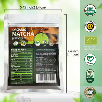 TIAN HU SHAN Matcha Powder 3.5oz/100g Culinary Macha for Latte Baking