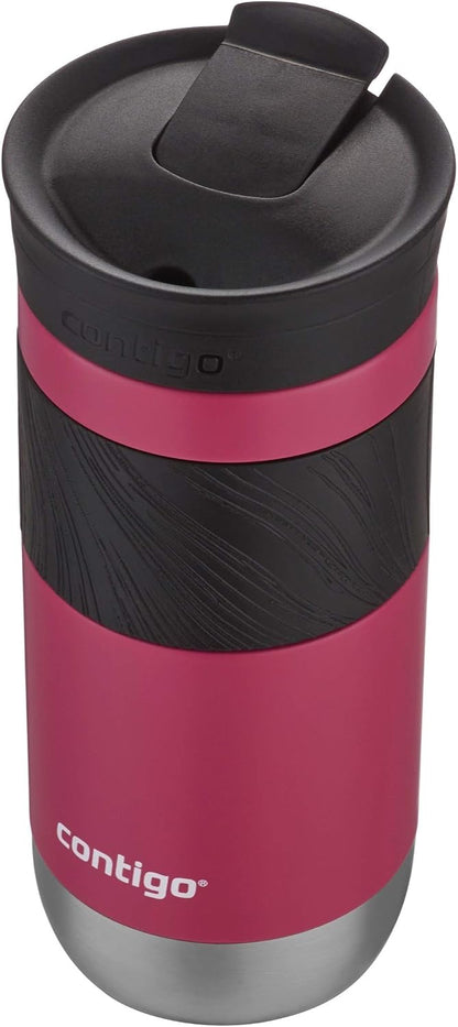 Contigo SNAPSEAL Insulated Stainless Steel Travel Mug with Grip 20oz. Blue Corn Transparent Satin & Midnight Berry
