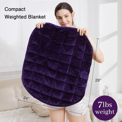 Alomidds Weighted Lap Blanket 7lbs, Cozy Breathable Flannel Weighted Lap Pad for Adults, Small Weighted Blanket for Travel, Couch, Green, 29" x 24"