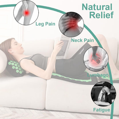 XiaoMaGe Acupressure Mat and Pillow Set with Bag - Extra Long Acupuncture Mat for Neck & Back Pain Relief- Naturally Relaxation Gift for Women - Stress Relief Massage Mat (Black)