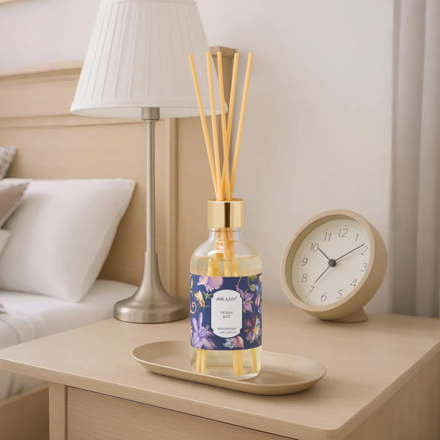 Airkeep Reed Diffuser Oil Set with Reed Sticks,Citrus Aromatherapy Oil Scent Diffuser for Home Office Bathroom Decoration Perfume and Gifts 3.38oz/100ml