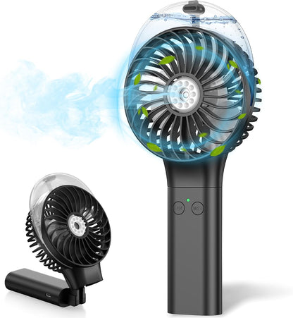 MORECORE Portable Misting Fan, 180° Foldable Handheld Personal Fan