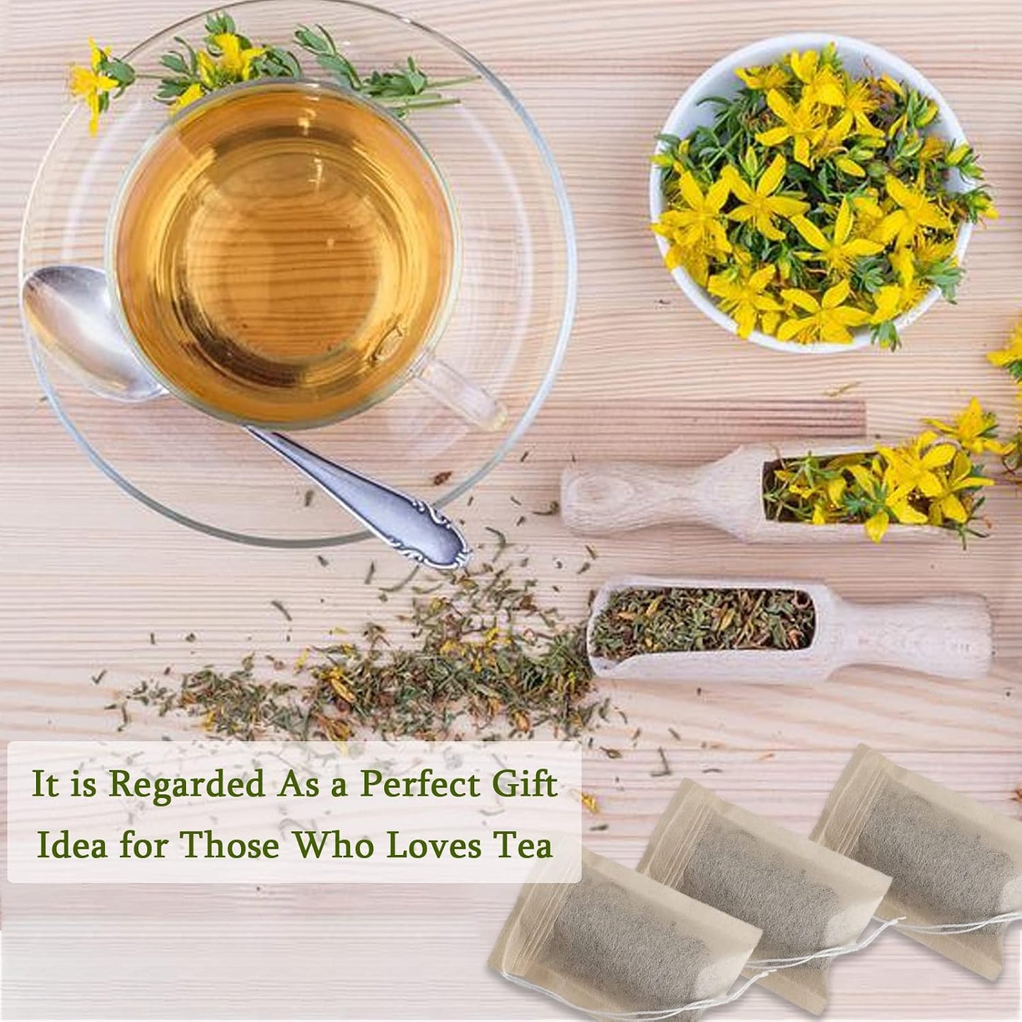 NEPAK 600 Pcs Disposable Tea Bags with Drawstring,Tea Filter Bags,Empty Tea Bags for Loose Leaf Tea(2.36 x 3.15 inch)