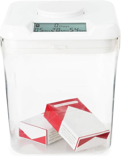Kitchen Safe kSafe Time Locking Container, Medication Lock Box, Break Bad Habits - Quit Smoking, Snacking, Drinking & Gaming Addiction, Phone Jail, Family Time (Medium, White Lid + 5.5” Clear Base)
