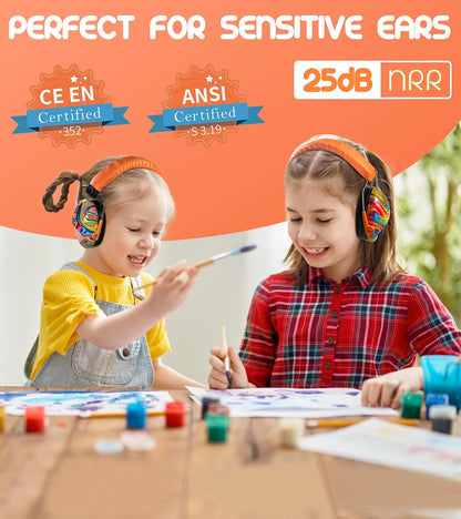 PROHEAR 032 Kids Ear Protection – Ear Muffs for Noise Reduction, 25NRR Noise Cancelling Headphones for Kids,Toddlers, Autism, Sensory Use, Hearing Protection – Orange