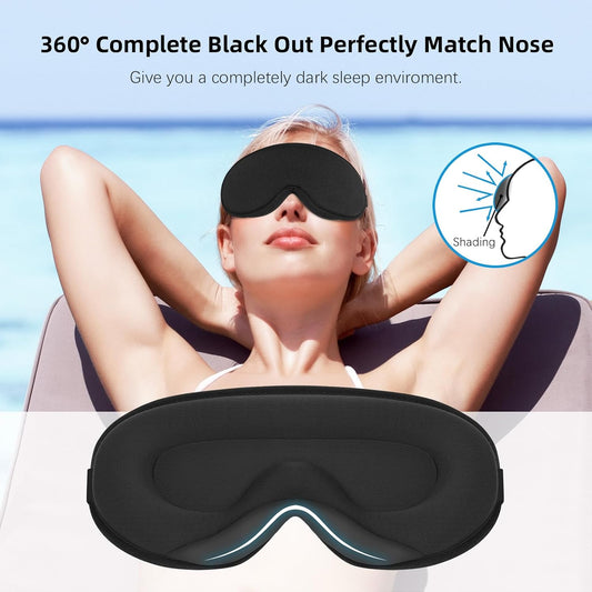 3D Eye Sleep Mask for Side Sleeper,Zero‑Pressure Light‑Blocking Blindfold