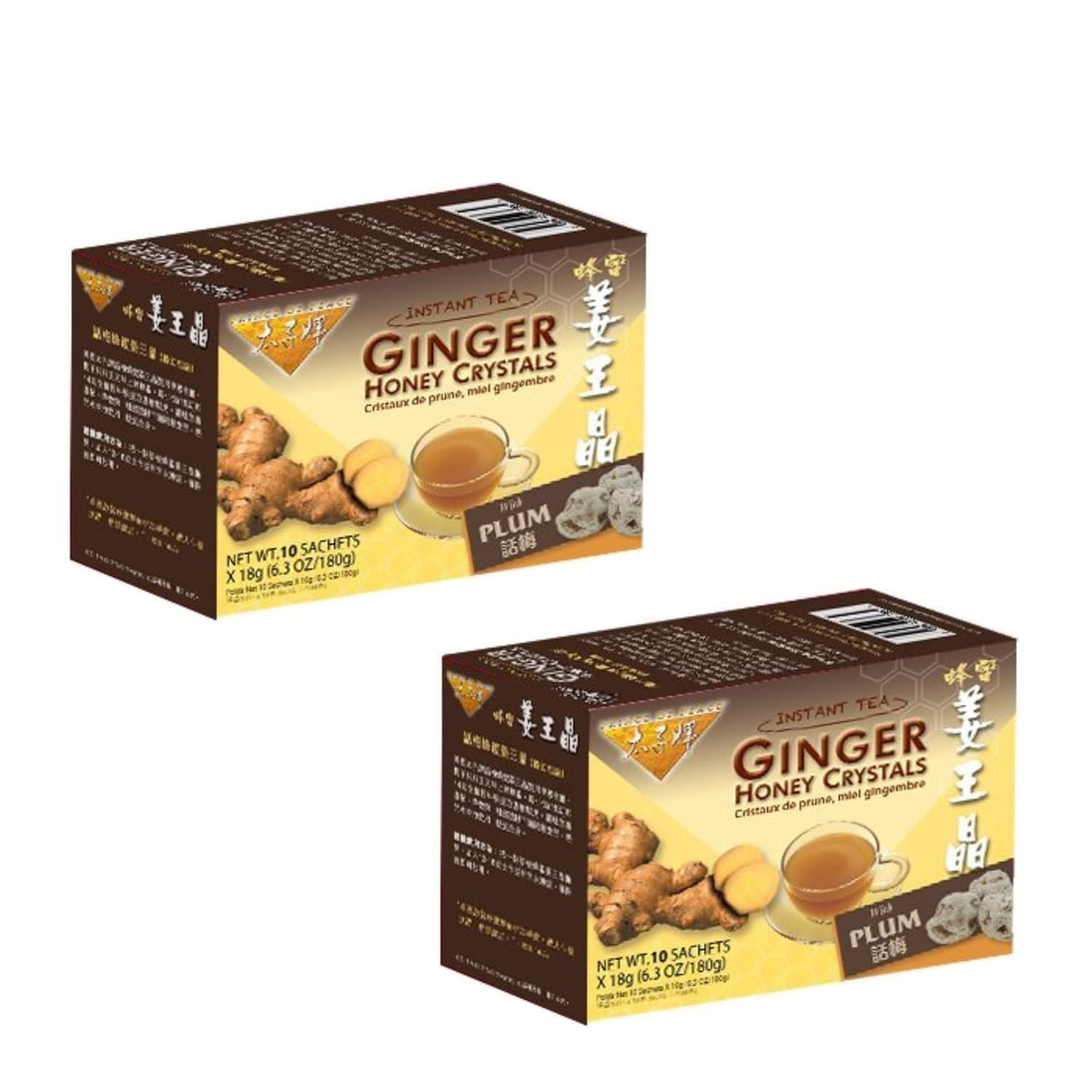 Prince of Peace Instant Ginger Honey Crystals, 2 Packs of 30 Sachets – Instant Hot or Cold Beverage – Easy to Brew Ginger and Honey Crystals