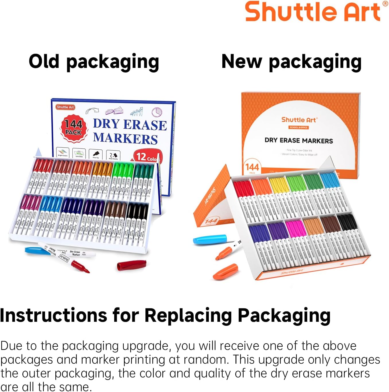 Shuttle Art Magnetic Whiteboard Markers, 20 Pieces Fine Tip and Eraser, Dry Erase Whiteboard Markers, for Writing on Whiteboards, Weekly Planner, Glass for School Office Home
