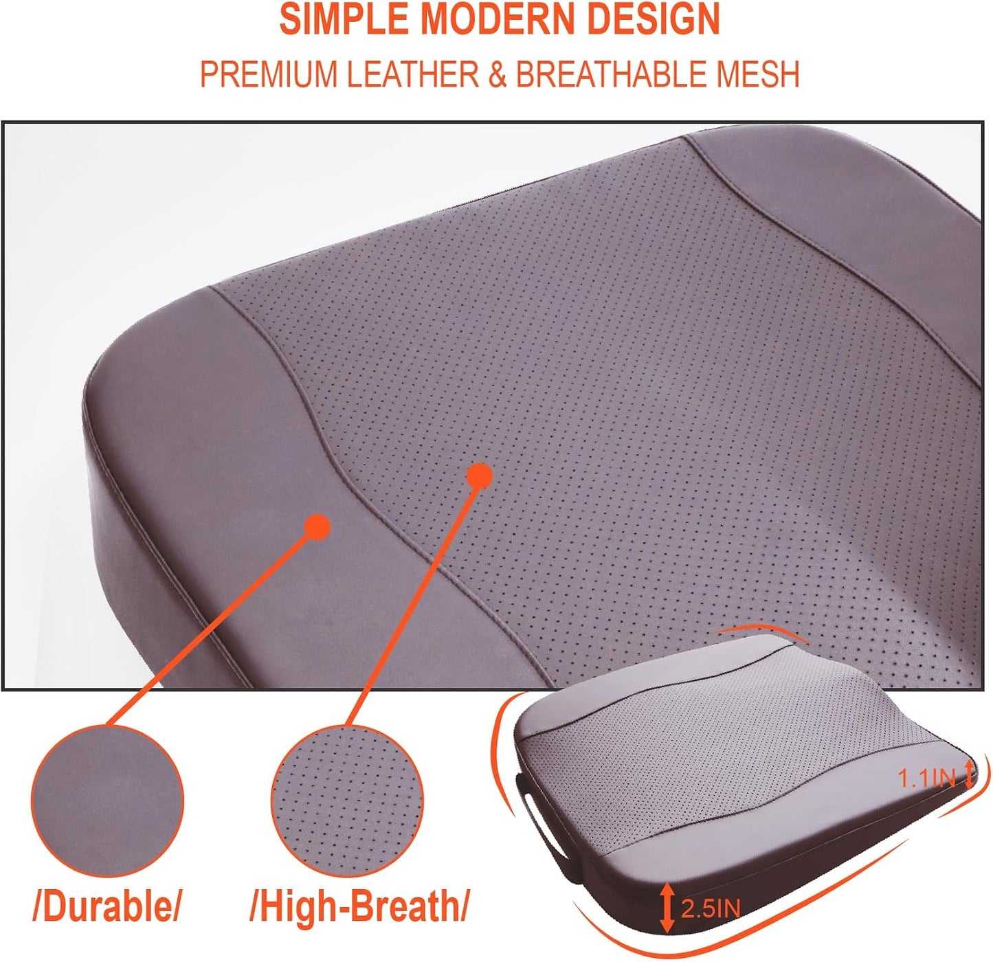 Lofty Aim Car Seat Cushion, Comfort Memory Foam Car Cushions for Driving - Sciatica & Lower Back Pain Relief, Driver Seat Pillow for Auto, Office Chair, Wheelchair - Black