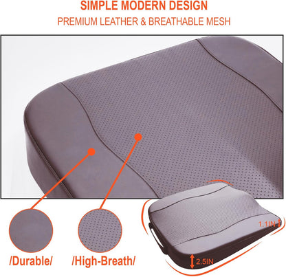 Lofty Aim Car Seat Cushion, Comfort Memory Foam Car Cushions for Driving - Sciatica & Lower Back Pain Relief, Driver Seat Pillow for Auto, Office Chair, Wheelchair - Black