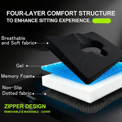 Gel Wheelchair Seat Cushion,Bed Sore Cushions for Butt,Gel Cushion for Pressure Relief,Donut Pillow for Tailbone Pain Relief,Sciatica,Coccyx,hemorrhoid Pillow,Cushion for Office Chair(Blue)
