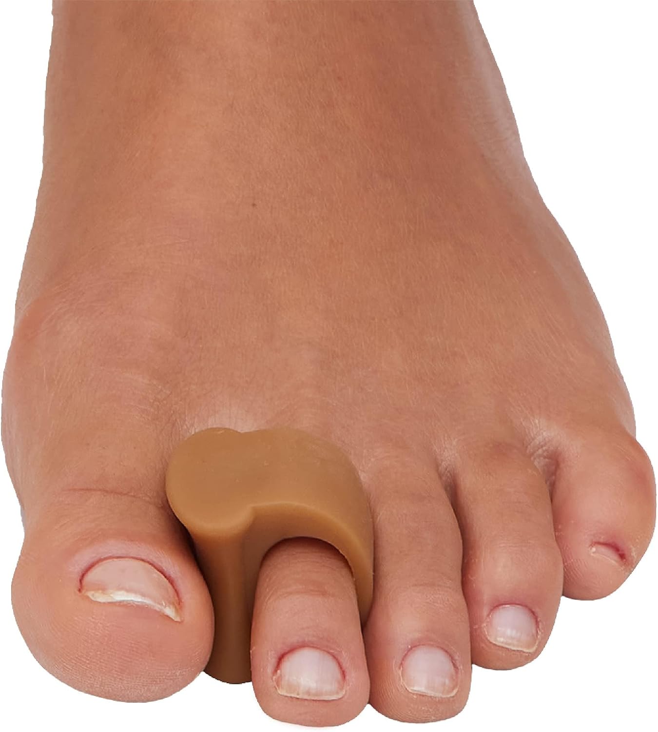 ZenToes Gel Toe Separators for Overlapping Toes, Bunions, Big Toe Alignment, Corrector and Spacer - 4 Pack (White)