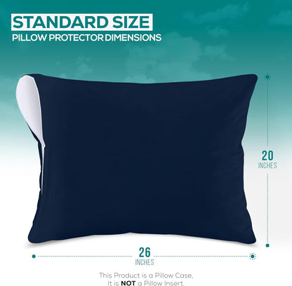 Utopia Bedding Premium 100% Waterproof Pillow Protectors with Zipper Standard Size (Set of 4), Bed Bug and Dust Mite Proof Zippered Pillow Covers, Pillow Encasement Cases, Gray