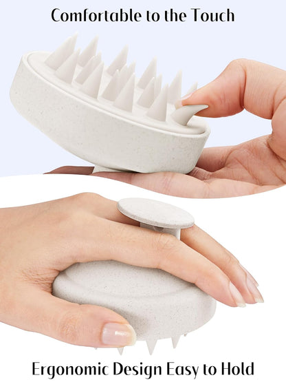 HEETA Scalp Massager Hair Growth 2-Pack, Soft Silicone Scalp Scrubber Shampoo Brush for Exfoliation Dandruff Removal Head Massage Stress Relax, Wet & Dry Use for Women Men Thick Thin Curly Hair Care