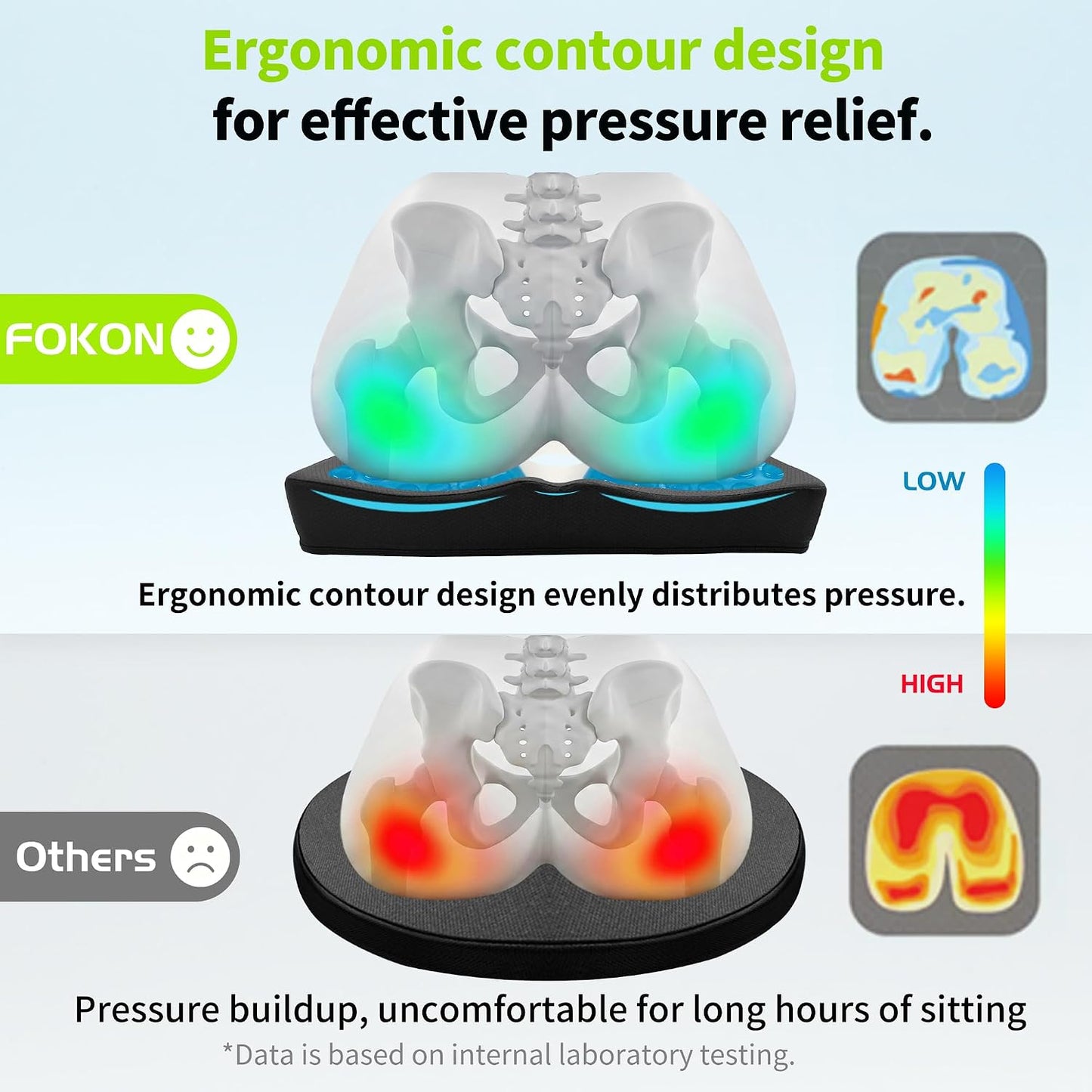 Gel Wheelchair Seat Cushion,Bed Sore Cushions for Butt,Gel Cushion for Pressure Relief,Donut Pillow for Tailbone Pain Relief,Sciatica,Coccyx,hemorrhoid Pillow,Cushion for Office Chair(Blue)