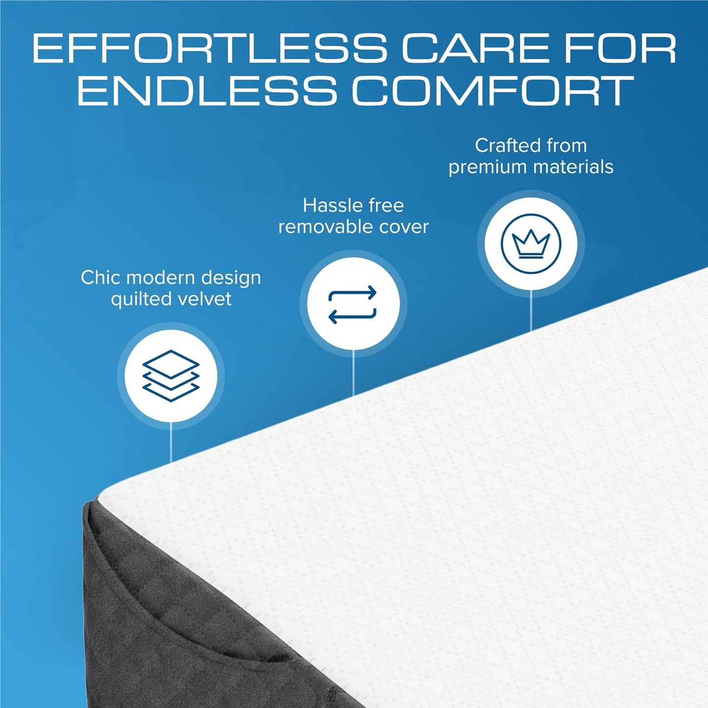Kolbs Bed Wedge Pillow for Sleep Apnea, FSA Eligible Acid Reflux, and Back Pain Relief, with Chic Jacquard Cover - Headboard Wedges for Sleeping (5" Gentle Incline)