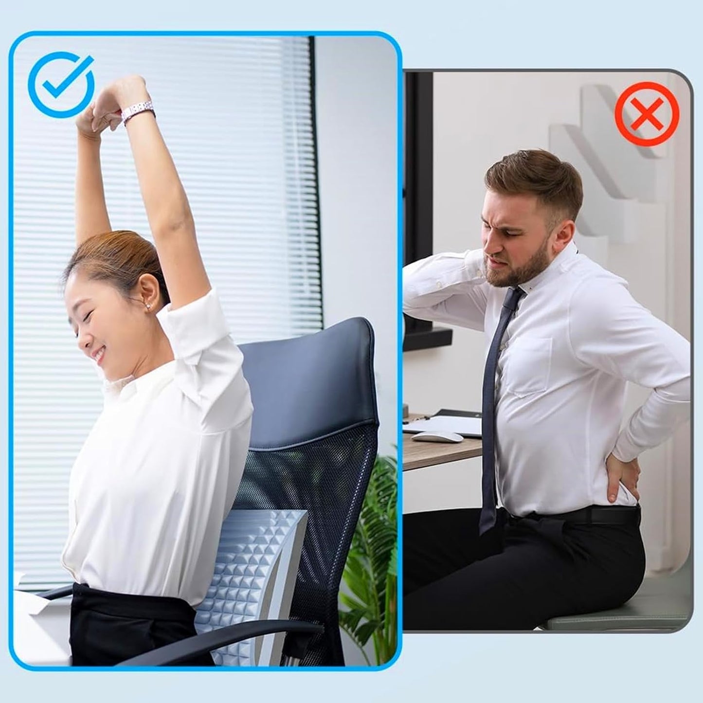 Refresh Neck and Back Stretcher Posture Corrector for Neck Pain Relief, Lower Back, Upper Back and Shoulder (Blue)