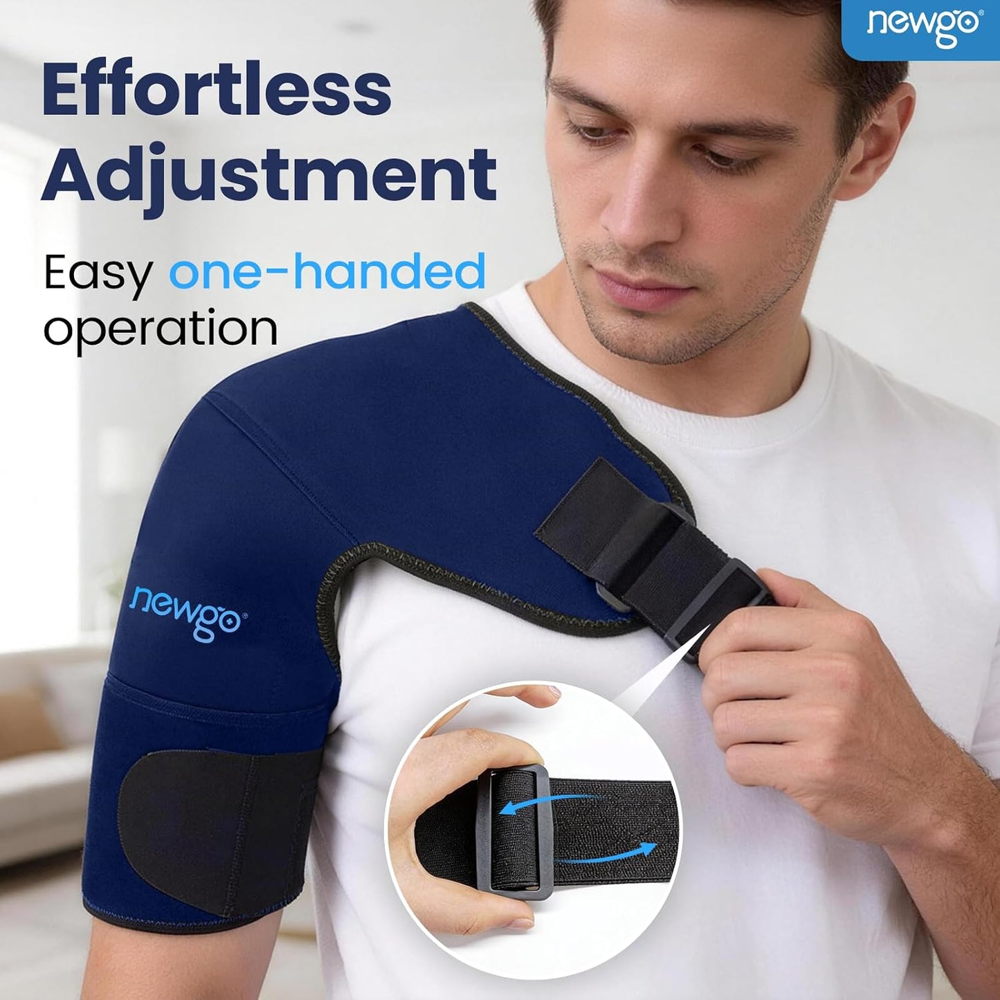 NEWGO Shoulder Ice Pack Wrap - FSA Eligible, Reusable Gel Cold Compression Sleeve for Rotator Cuff, Shoulder Surgery Recovery & Injuries, Tendinitis, Frozen Shoulder - Fits Both Shoulders