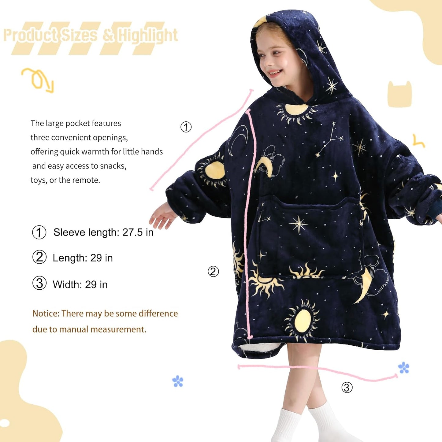 Aemilas Wearable Blanket Hoodie - Warm Sherpa Blanket Sweatshirt as Gifts for Adult Women Mom Men, One Size Fits All