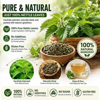 WOTIHA Stinging Nettle Leaf Tea Bags, 80 Count, Caffeine-Free Herbal Tea