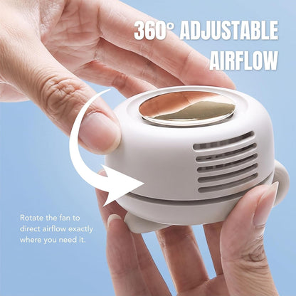 SNOWS Portable Silent Mini Bladeless Fan Clip On, Small Fan Clip on for Shirt & Waist, Adjustable 3-Speed Suspended Whirlwind Fans, For Outdoor & Travel & Office, Travel Accessories, Gift